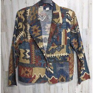 Willow Ridge Vintage Southwest Blazer 14 One Button Aztec Yellowstone XL